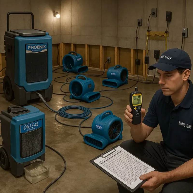 Structural Drying and Dehumidification process in East Florence, AL